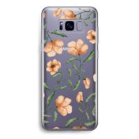 Peachy flowers: Samsung Galaxy S8 Transparant Hoesje - thumbnail
