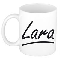 Lara voornaam kado beker / mok sierlijke letters - gepersonaliseerde mok met naam   -
