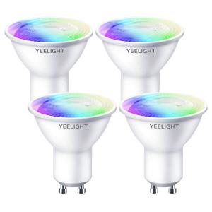 Yeelight slimme led spots set van 4 - gu10 fitting - RGBWW multicolor en wit