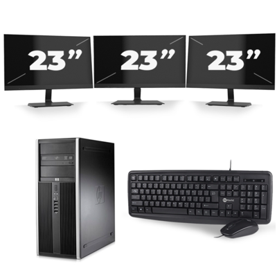 HP Compaq 8100 Elite CMT Tower - Intel Core i5-1e Generatie - 8GB RAM - 256GB SSD - Windows 10 + 3x 23 inch Monitor HP Compaq 8100 Elite CMT Tower - Intel Core i5-1e Generatie - 8GB RAM - 256GB SSD - Windows 10 + 3x 23 inch Monitor
