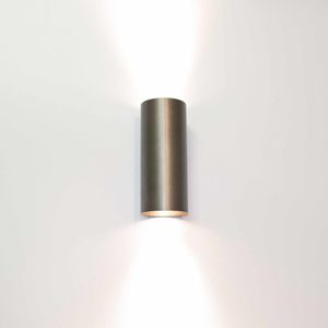Artdelight Wandlamp Roulo 2 lichts H 15,4 Ø 6,5 cm metallic brons