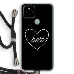 Best heart black: Pixel 5 Transparant Hoesje met koord
