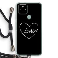 Best heart black: Pixel 5 Transparant Hoesje met koord Best heart black: Pixel 5 Transparant Hoesje met koord