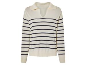 esmara Gebreide dames trui (Wit/gestreept, XS (32/34))