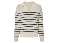 esmara Gebreide dames trui (Wit/gestreept, XS (32/34))