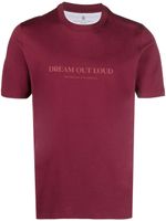 Brunello Cucinelli t-shirt en coton à slogan imprimé - Rouge