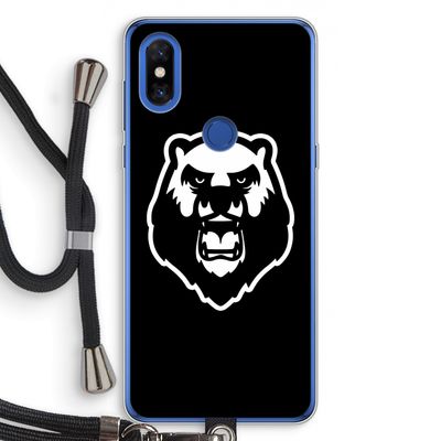Angry Bear (black): Xiaomi Mi Mix 3 Transparant Hoesje met koord