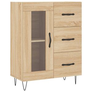 The Living Store-Dressoir-69-5x34x90-cm-bewerkt-hout-sonoma-eikenkleurig - Keukenkast