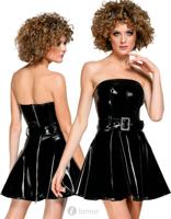 * BLACK LEVEL Zwarte strapless lak minijurk, BV28516871021