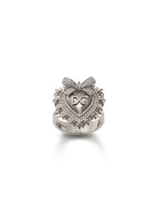 Dolce & Gabbana bague Devotion en or blanc 18ct ornée de diamant - Argent