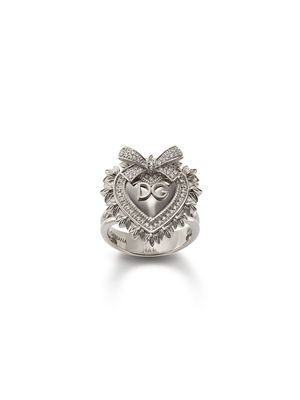 Dolce & Gabbana bague Devotion en or blanc 18ct à diamants - Argent