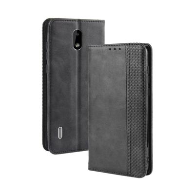 Magnetische Buckle retro Crazy Horse textuur horizontale Flip lederen case voor Nokia 3 1 C met houder & kaartsleuven & fotolijstjes (zwart)