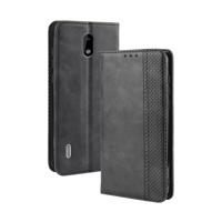 Magnetische Buckle retro Crazy Horse textuur horizontale Flip lederen case voor Nokia 3 1 C met houder & kaartsleuven & fotolijstjes (zwart)