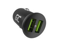 Groene cel autolader GC PowerRide Nano36 36W 6A 2x USB-A