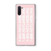 Hotline bling pink: Samsung Galaxy Note 10 Transparant Hoesje