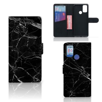 Alcatel 1S (2021) | Bookcase | Marmer Zwart - Origineel Cadeau Vader