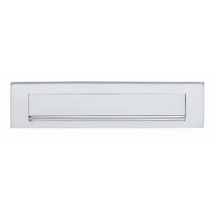Briefplaat met klep/regenrand chroom