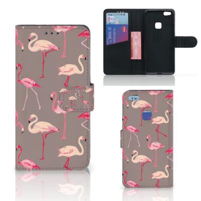 Huawei P10 Lite | Telefoonhoesje | Met pasjeshouder | Flamingo