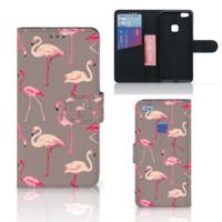 Huawei P10 Lite | Telefoonhoesje | Met pasjeshouder | Flamingo