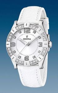 Horlogeband Festina F16537-1 Leder Wit 20mm