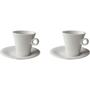 Maastricht Porselein Cappuccinokop en schotel Finn 20 cl 15.5 cm Wit Porselein 2 stuks