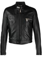 Dolce & Gabbana zip-up leather biker jacket - Noir - thumbnail