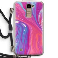Paarse stroom: LG K10 (2016) Transparant Hoesje met koord