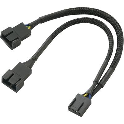 PC-ventilator Y-kabel [1x PC-ventilatorstekker 3-polig - 1x PC-ventilatorbus 4-polig] 0.15 m Zwart Akasa