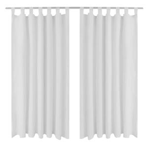 Micro-Satijnen Gordijnen met Ringen 140 x 175 cm 2 stuks (Creme)