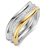 TI SENTO-Milano 12261ZY Ring zilver-zirconia goud-en zilverkleurig-wit 5 mm - thumbnail
