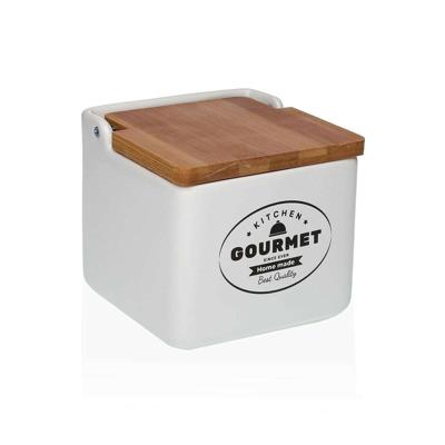 Zoutvaatje met deksel Versa Gourmet Keramisch Dolomite 12,2 x 11,5 x 12,2 cm