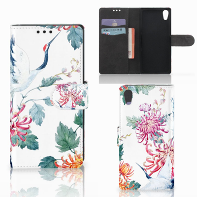 Sony Xperia XA1 | Telefoonhoesje | Met pasjeshouder | Bird Flowers