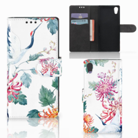 Sony Xperia XA1 | Telefoonhoesje | Met pasjeshouder | Bird Flowers