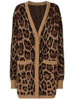 Dolce & Gabbana cardigan à motif léopard - Marron