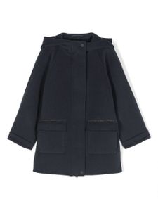 Brunello Cucinelli Kids manteau à ornements métalliques - Bleu