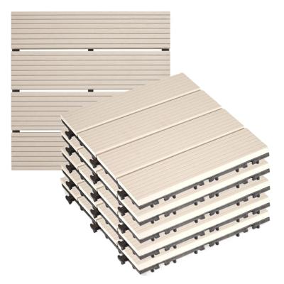 Iber Garden Tuintegel / balkon terrastegels - 30x - beige - composiet - 30 x 30 cm - vlonder