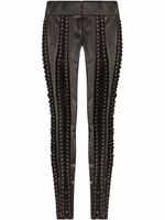 Dolce & Gabbana pantalon en cuir artificiel à détail de laçage - Noir