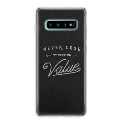 Never lose your value: Samsung Galaxy S10 Plus Transparant Hoesje