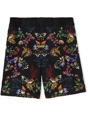 Burberry Kids short en coton à fleurs - Noir