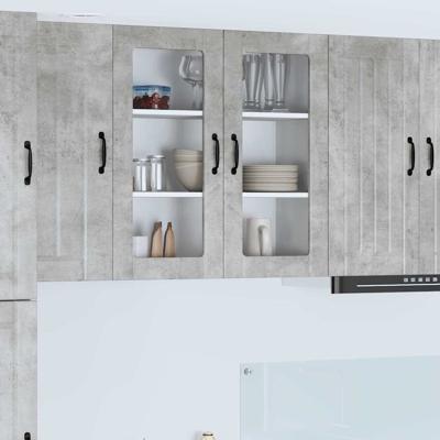 Keukenkast aan de muur Beton Grijs 80 x 31 x 80 cm Bewerkt hout Keukenkast aan de muur Beton Grijs 80 x 31 x 80 cm Bewerkt hout