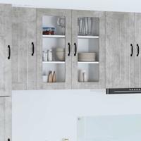 Keukenkast aan de muur Beton Grijs 80 x 31 x 80 cm Bewerkt hout Keukenkast aan de muur Beton Grijs 80 x 31 x 80 cm Bewerkt hout