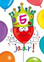 Wenskaart Hoera 5 Jaar Kroontje