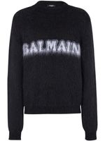 Balmain pull à logo imprimé - Noir