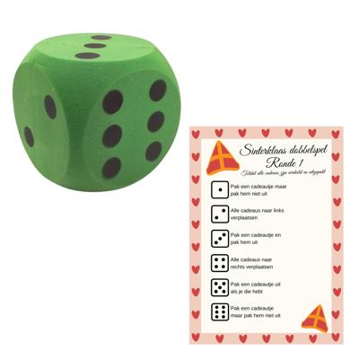T&F Creations Sinterklaasspel set - dobbelspel - incl foam dobbelsteen - groen