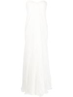 Alexander McQueen robe bustier longue à fronces - Blanc