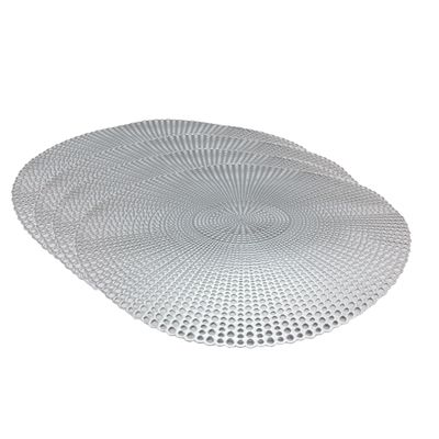 Set van 4x stuks ronde placemats zilver 40 cm van kunststof