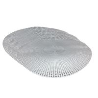 Set van 4x stuks ronde placemats zilver 40 cm van kunststof