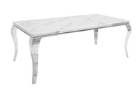 Eettafel MODERN BAROCK 180cm marmerlook gehard glas - 39995
