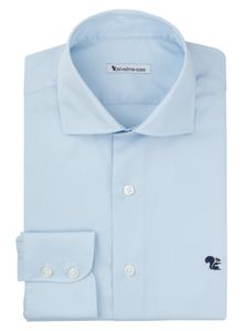 BARLETTA - Popeline uni blauw heren overhemd - MARCO 3
