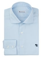 BARLETTA - Popeline uni blauw heren overhemd - MARCO 3